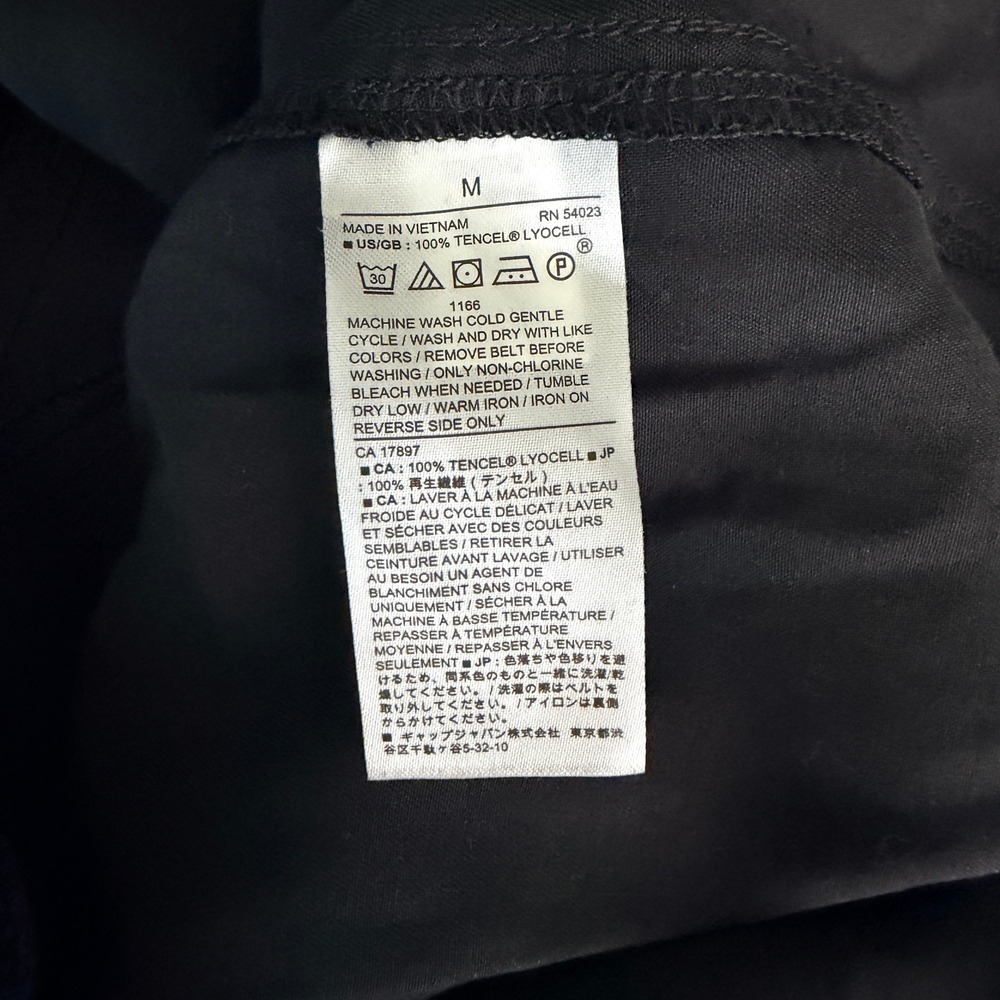 Banana Republic Utility Dress Womens M Black Tencel Button Front Cuffed Sleeve - Picture 7 of 9